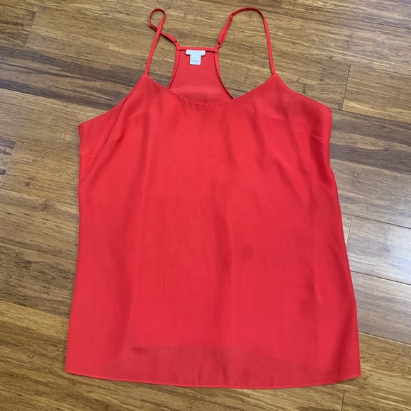 J.‎ Crew Red Cami Top Womens Size 10 Sleeveless Blouse Racerback Casual Tank - Picture 1 of 7